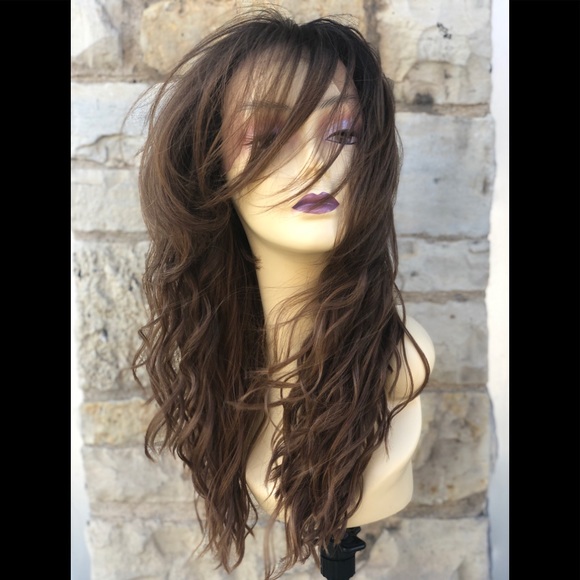 Long loose waves 6X6 FreePart Wig COPPER PENNY WIG main image 5